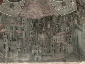 Die Madonna della Misericordia mit Blick auf Florenz, 1342 (Detail)